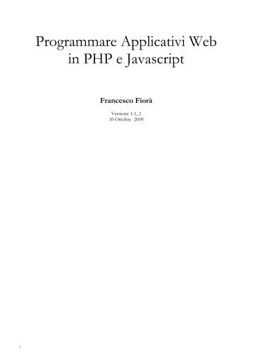 Programmare Applicativi Web in PHP e Javascript - Sito Ufficiale di ...