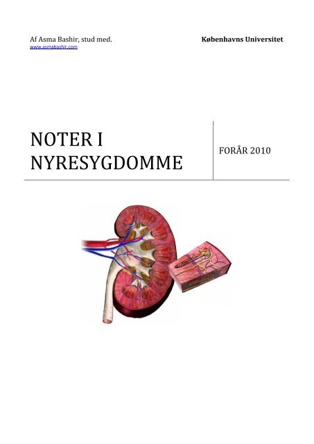 NOTER I NYRESYGDOMME - Asma Bashir