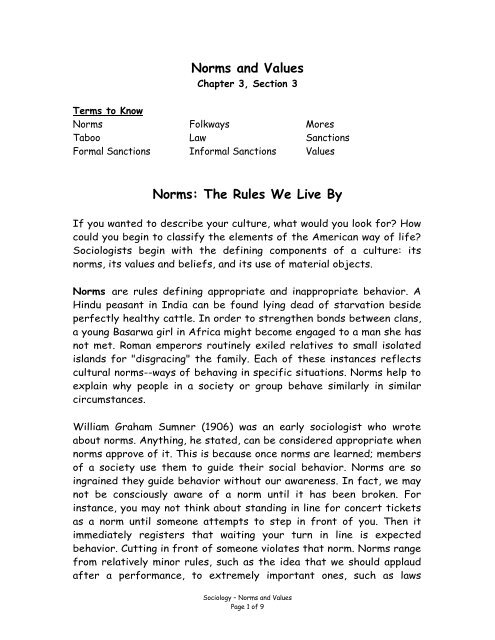 norms-and-values-norms-the-rules-we-live-by-fort-bend-isd