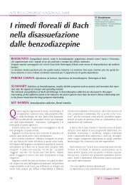 I rimedi floreali di Bach nella disassuefazione delle benzodiazepine