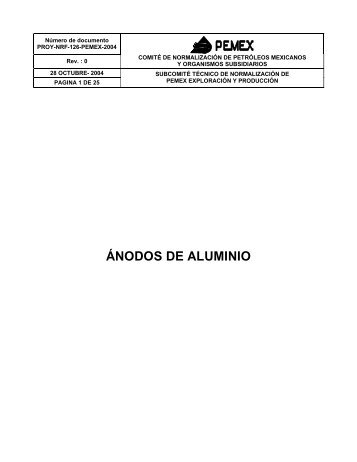 ÁNODOS DE ALUMINIO - PEMEX.com