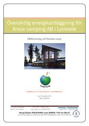 Översiktlig energikartläggning för Ansia camping AB i Lycksele - Nenet