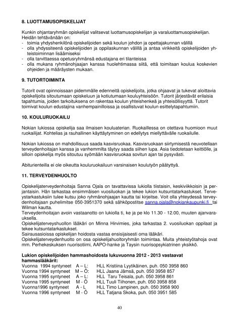 Opinto-opas 2012-2013 - Nokian koulujen WWW
