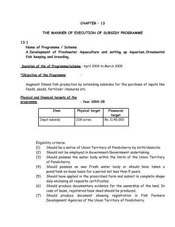 The Manner of Execution Subsidy Programme