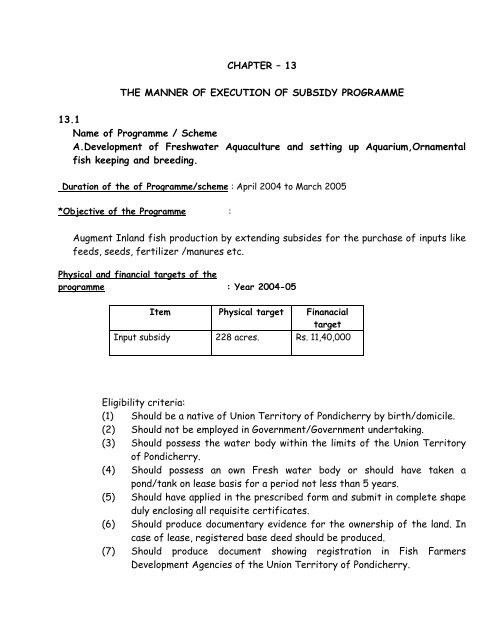 The Manner of Execution Subsidy Programme