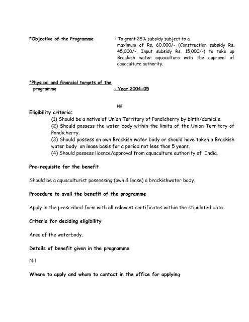 The Manner of Execution Subsidy Programme