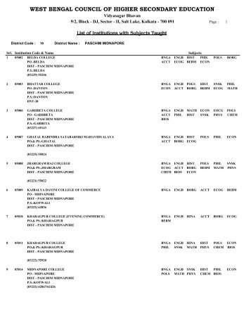 west bengal council of higher secondary education - Webel