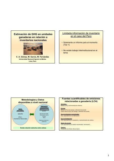 Estimación de GHG en unidades ganaderas en relación a ...