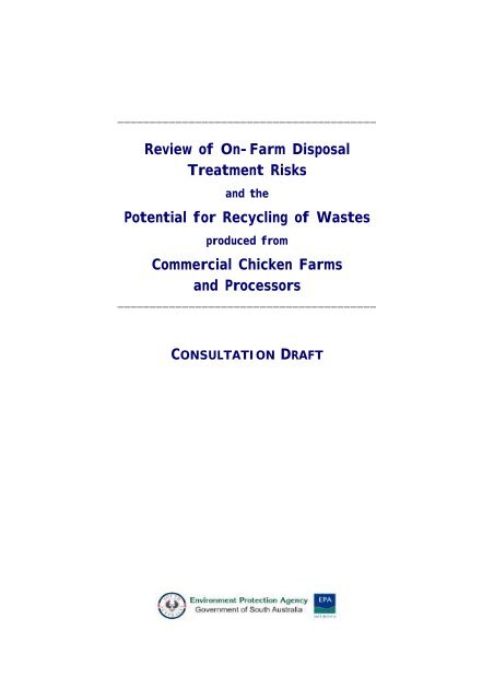 Commercial Chicken Farms and Processors - EPA