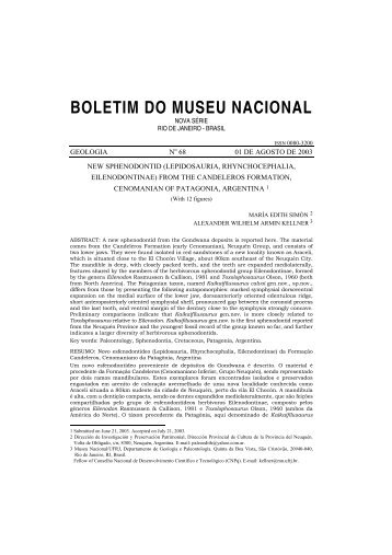 BOLETIM DO MUSEU NACIONAL - UFRJ