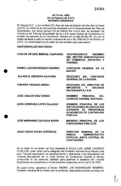 Acta 1896 - Junta Central de Contadores