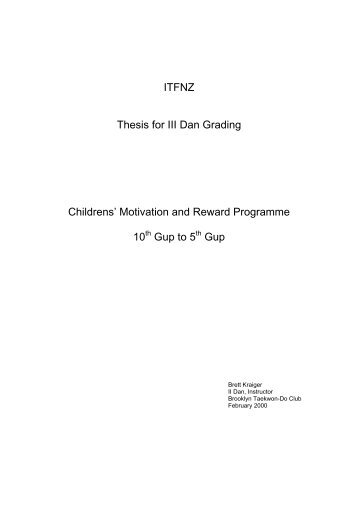 ITFNZ Thesis for III Dan Grading Childrens' Motivation and Reward ...