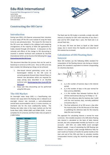 Constructing the OIS Curve - Edu Risk Home Page
