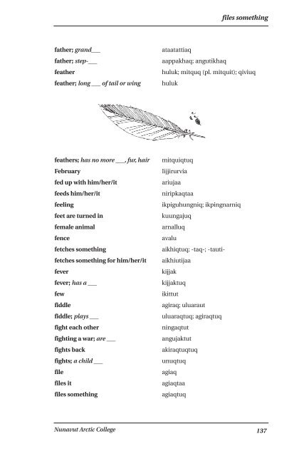 Inuinnaqtun\English Dictionary by Nunavut Arctic College (NAC)