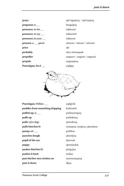 Inuinnaqtun\English Dictionary by Nunavut Arctic College (NAC)