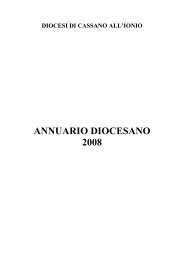ANNUARIO DIOCESANO 2008 - DIOCESI DI CASSANO ALL'IONIO