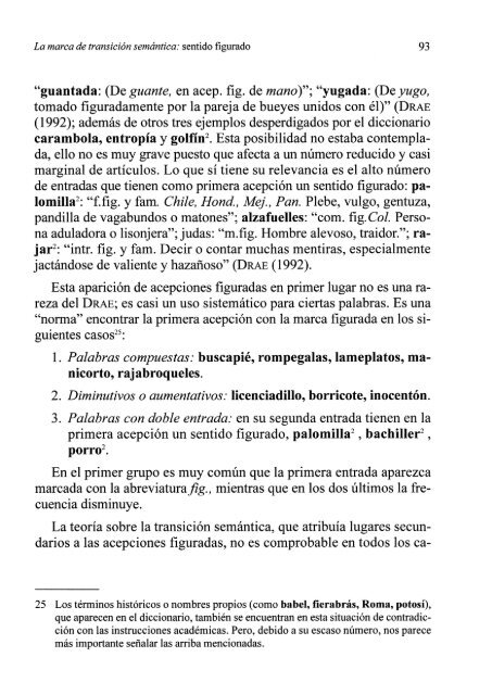 La marca de transición semántica: sentido figurado - RUC