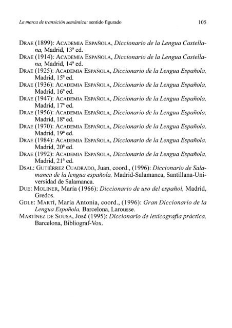 La marca de transición semántica: sentido figurado - RUC