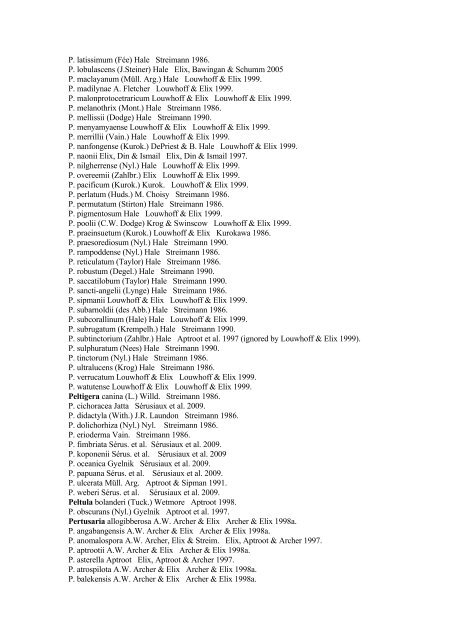 Keys to the macrolichens and checklist of the lichens and ...