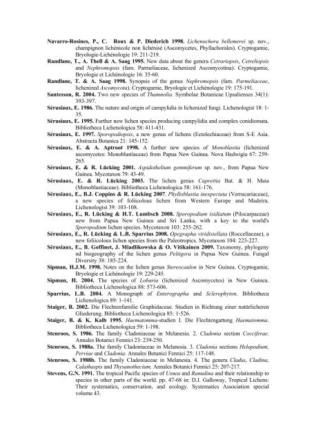 Keys to the macrolichens and checklist of the lichens and ...