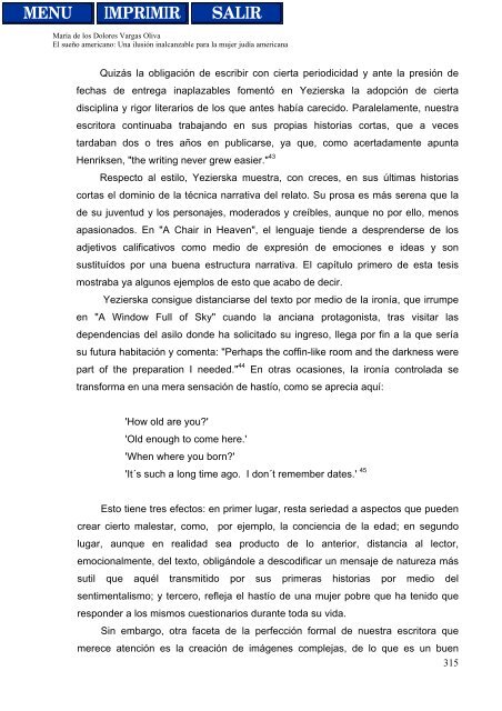 i INDICE Página Introducción iv Notas x Capítulo I. Anzia Yezierska ...