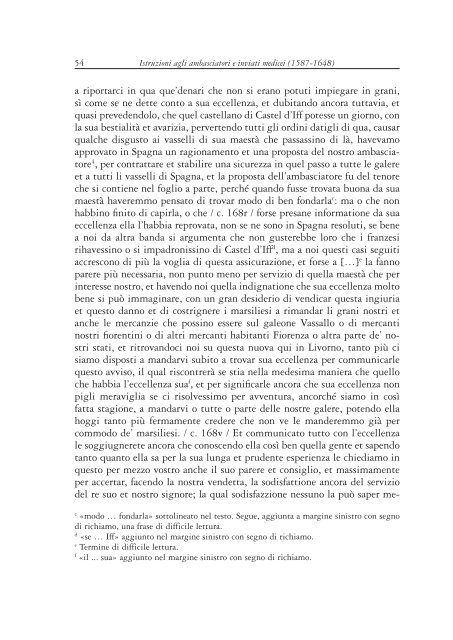 Istruzioni agli ambasciatori e inviati medicei in Spagna e nell'“Italia ...