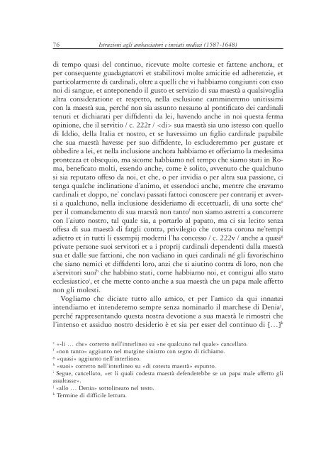 Istruzioni agli ambasciatori e inviati medicei in Spagna e nell'“Italia ...