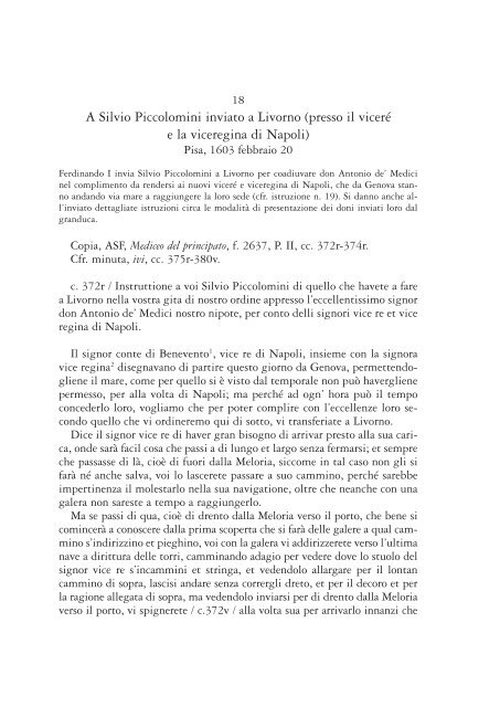 Istruzioni agli ambasciatori e inviati medicei in Spagna e nell'“Italia ...