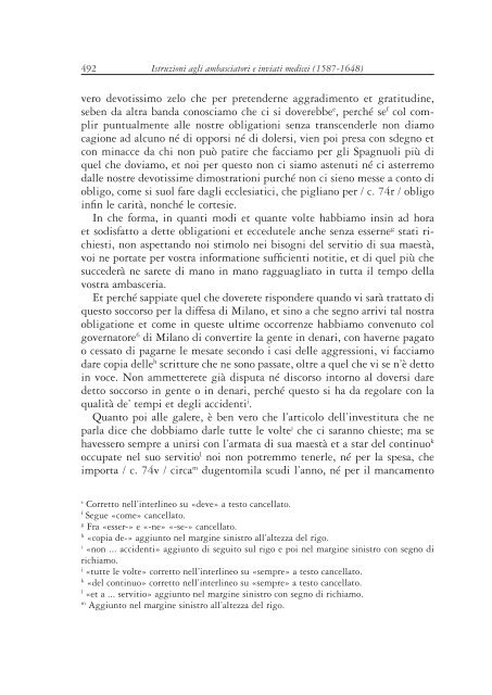 Istruzioni agli ambasciatori e inviati medicei in Spagna e nell'“Italia ...