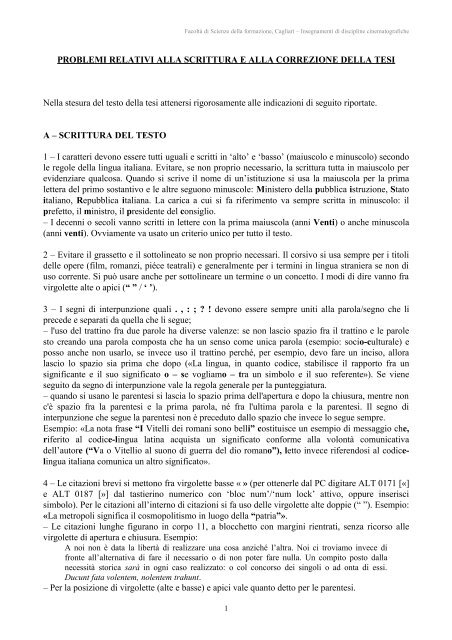 regole scrittura tesi.pdf - Scienze della Formazione