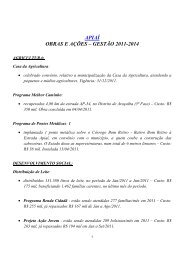 APIAÍ OBRAS E AÇÕES – GESTÃO 2011-2014 - PSDB-SP