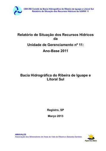 Relatório de Situação dos Recursos Hídricos da - SIG-RB