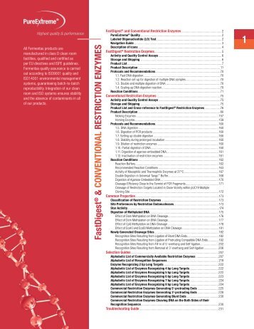 FastDigest® & Conventional Restriction Enzymes