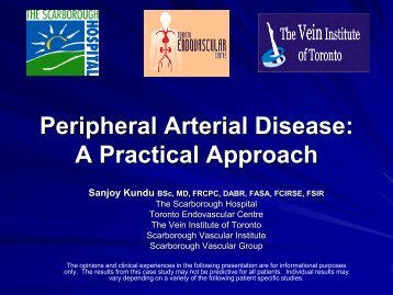 Peripheral Arterial Disease: A Practical Approach - Canada Vascular