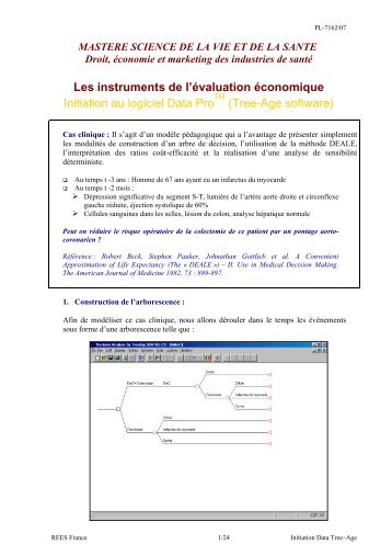 Arbre de dcision : - Réseau d'évaluation en économie de la santé