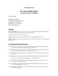 Dr. Jean Smith Filetti - Christopher Newport University
