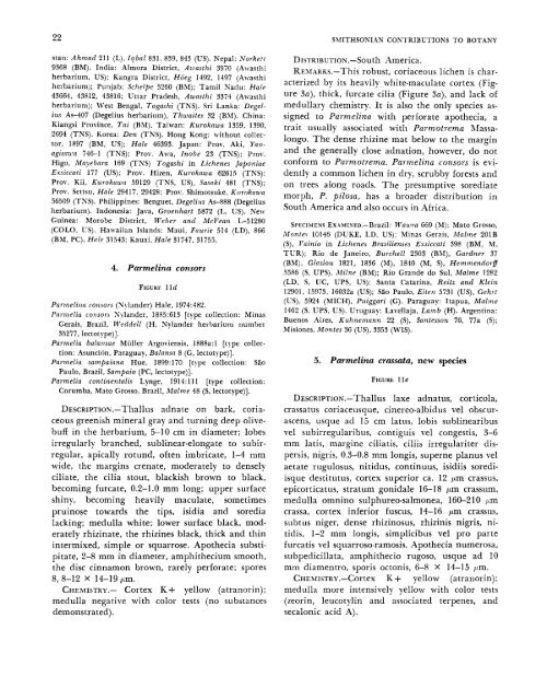 A Monograph of the Lichen Genus Parmelina Hale - Smithsonian ...