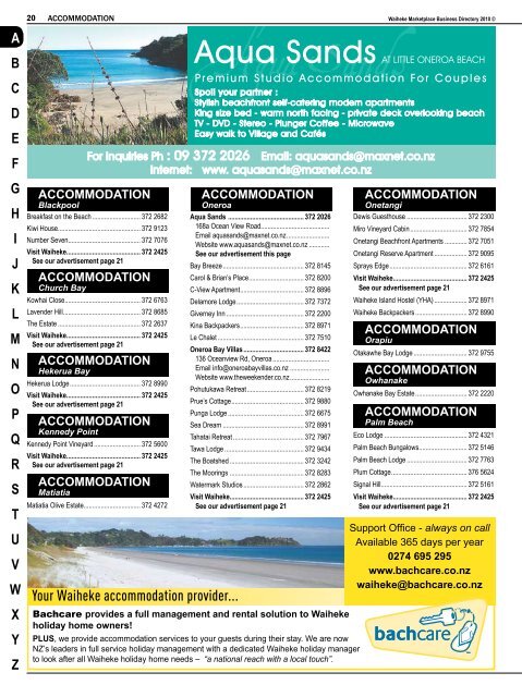 Your Waiheke Accommodation Provider Stuff