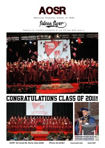Congratulations Class of 2011! - American Overseas School of Rome