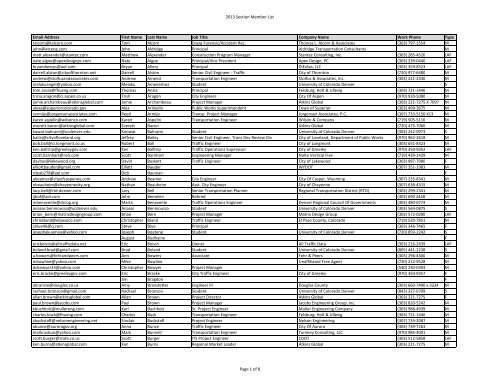 2013 Membership List - Institute of Transportation Engineers ...