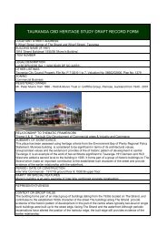 tauranga cbd heritage study draft record form - Tauranga City Council