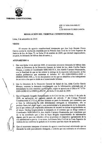 TRIBUNAL CONSTITUCIONAL RESOLUCIÓN DEL TRIBUNAL ...