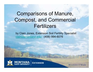 Comparisons of Manure Comparisons of Manure, Compost, and ...