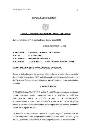 1 REPÚBLICA DE COLOMBIA TRIBUNAL ... - Rama Judicial