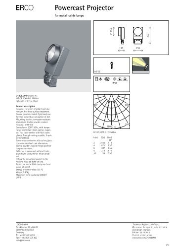 Product spec. sheet - Erco