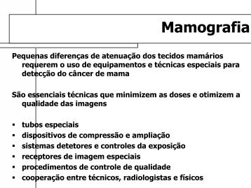 Técnica Radiológica – Mamografia
