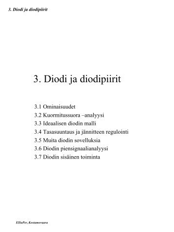 3. Diodi ja diodipiirit - Oulu