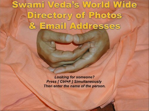 Swami Veda's World Wide VIP Directory of Photos and Email ...