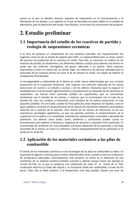 FABRICACION DE ANODOS PARA MEMBRANAS CERAMICAS ...