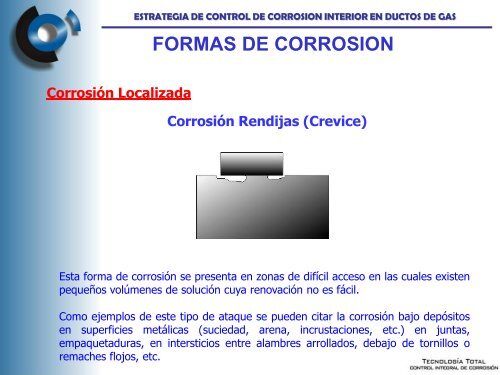 Corrosión - OSINERGMIN Gas Natural